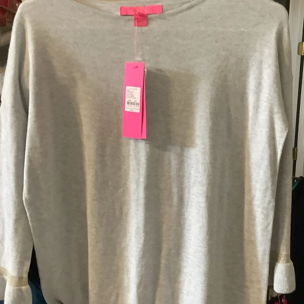 Lilly Pulitzer Heathered‎ Seaside Grey Sweater, XS, new